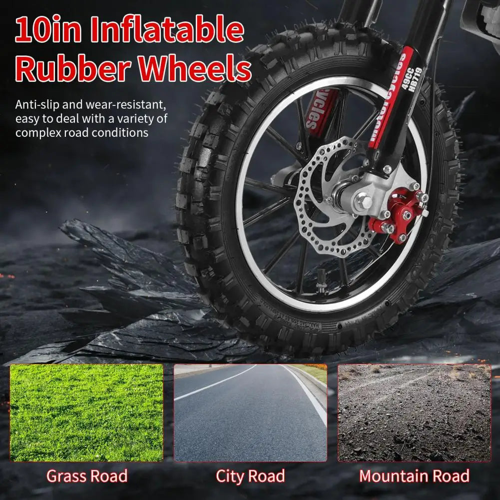 DailyNeeds™ FREE SHIPING 49cc 2-Stroke Kids Dirt Bike | Off-Road Mini Motorcycle for Ages 6–12