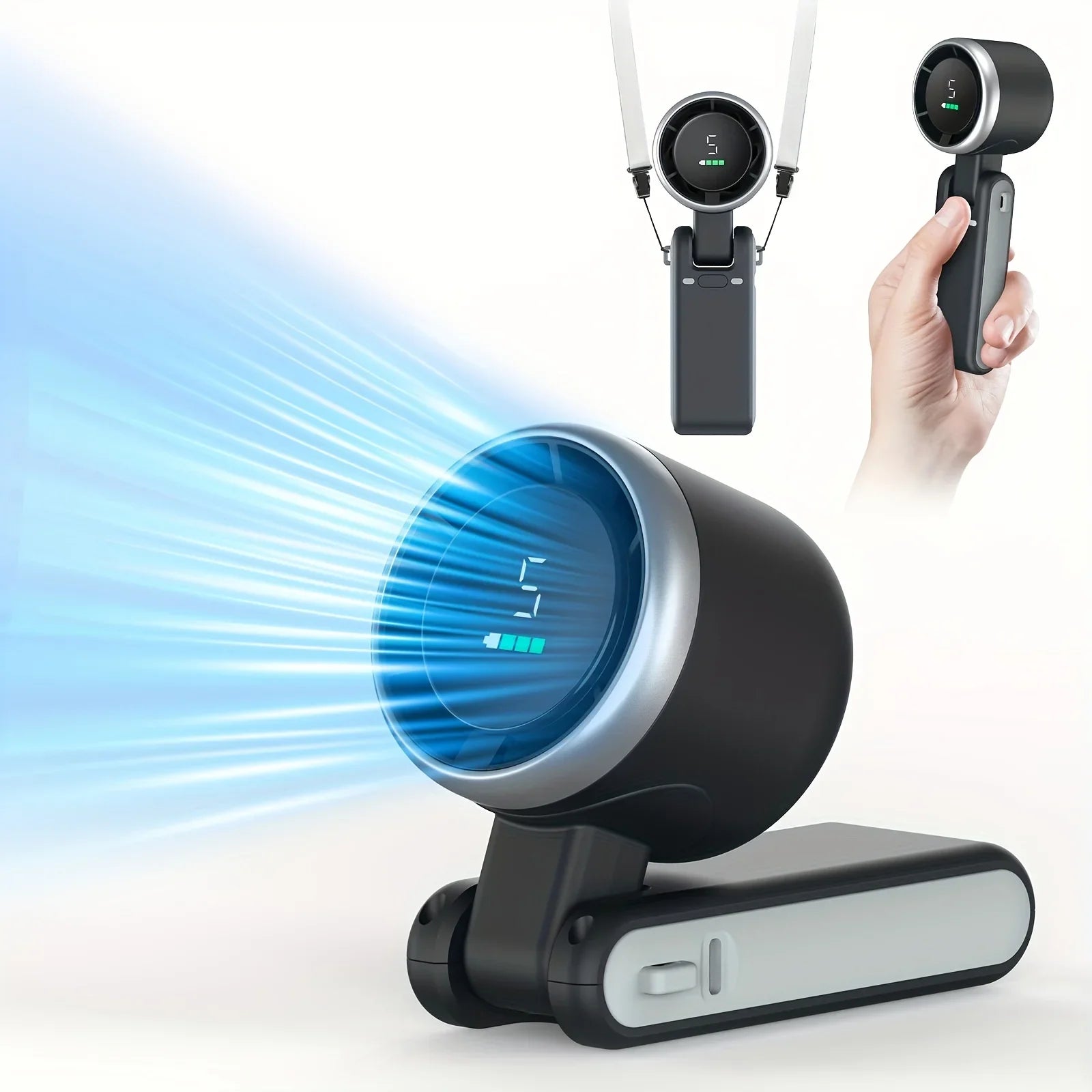 DailyNeeds™  3-in-1 Fan, 5-speed, 3600mAh 36v Rechargeable Lithium Battery, USB Fast Charging