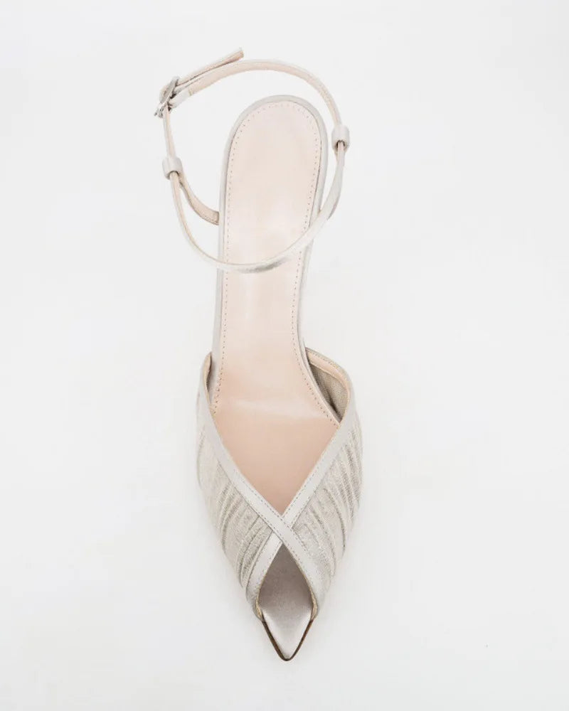 DailyNeeds™ summer new pointed fish mouth lace rhinestone wedding shoes fine high-heeled banquet dres customized large size women's sandals