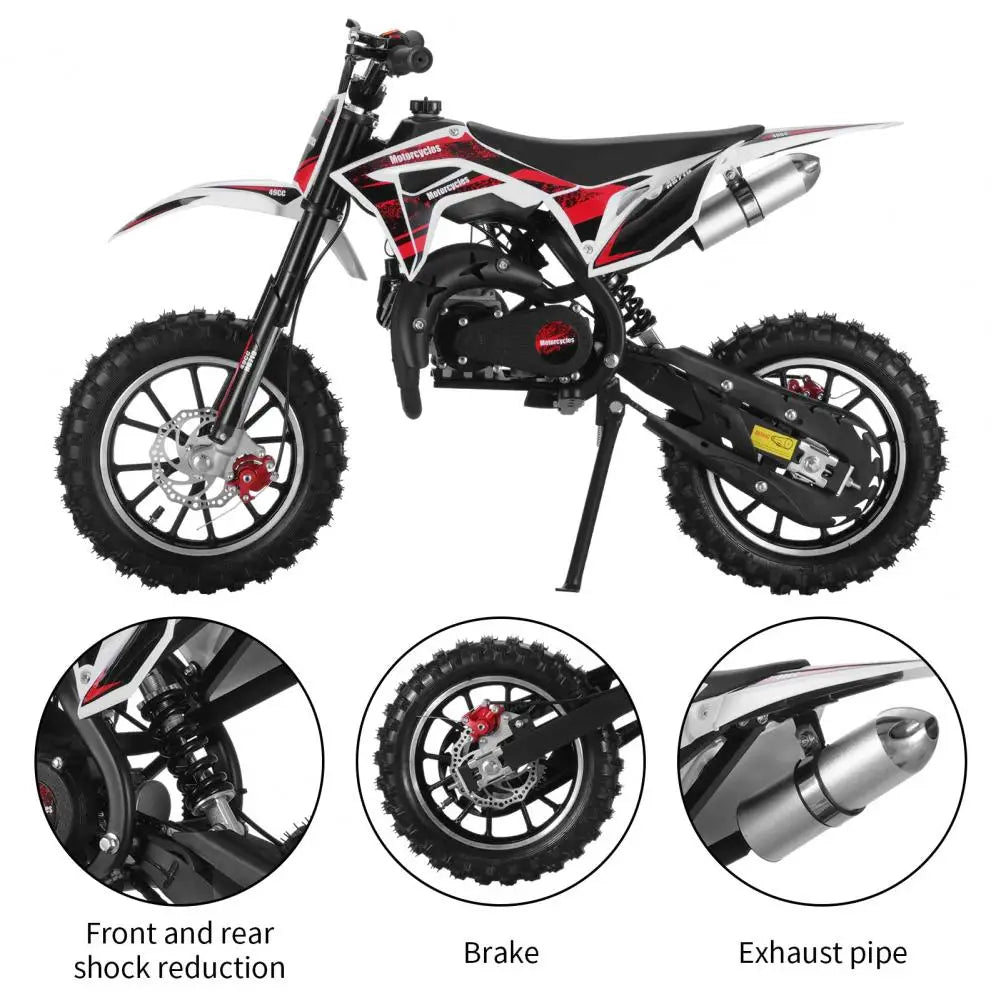 DailyNeeds™ FREE SHIPING 49cc 2-Stroke Kids Dirt Bike | Off-Road Mini Motorcycle for Ages 6–12