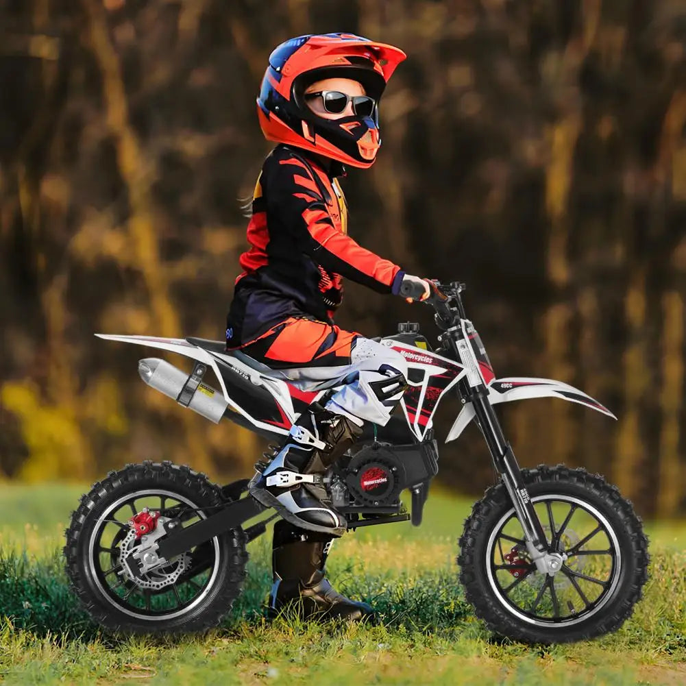 DailyNeeds™ FREE SHIPING 49cc 2-Stroke Kids Dirt Bike | Off-Road Mini Motorcycle for Ages 6–12