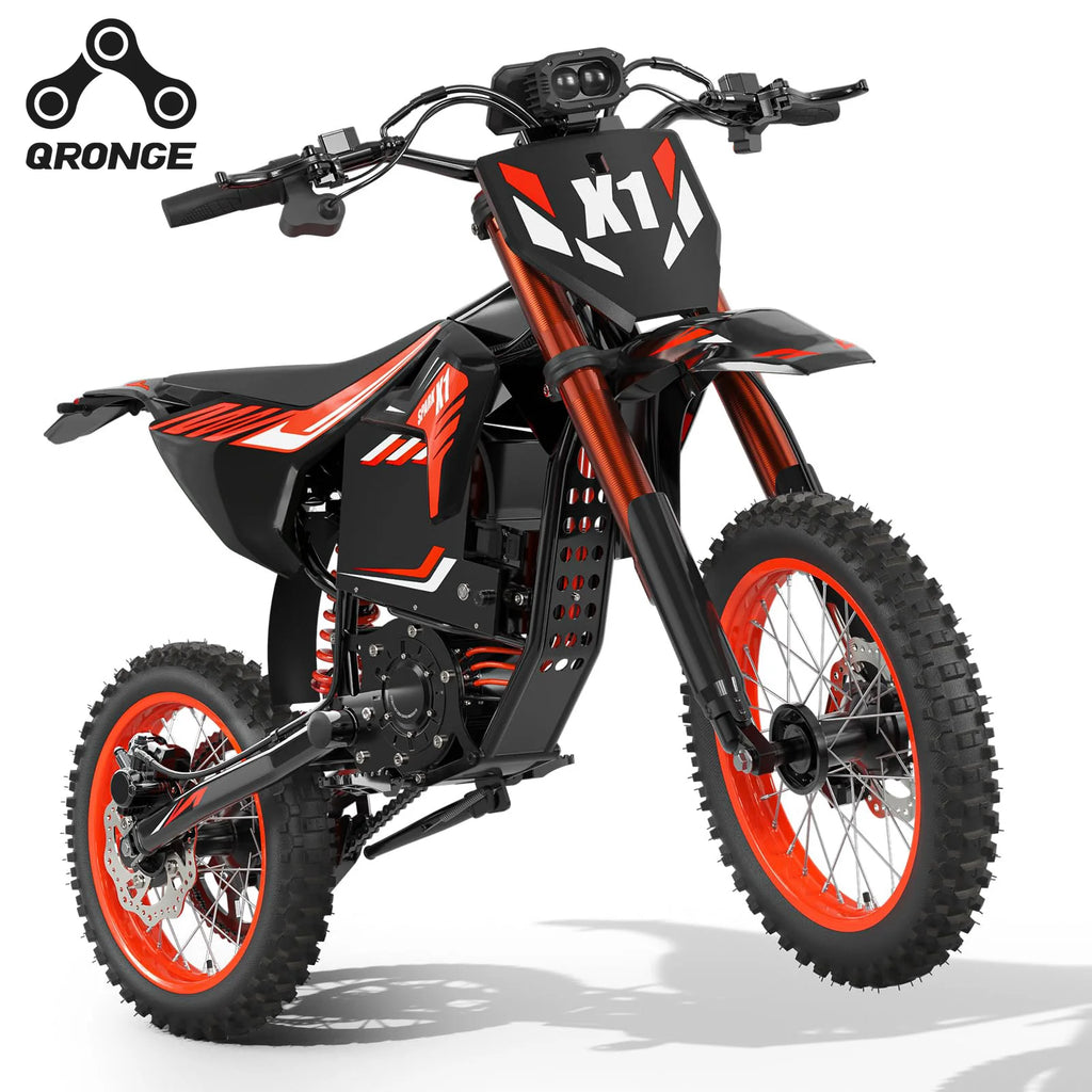 QRONGE X1 FREE SHIPING Spark Electric Dirt Bike for Teens Adults 4500W Peak Electric Motorcycle 60V 28.8Ah E-Dirt Bike 60 Mile Range E-Bike