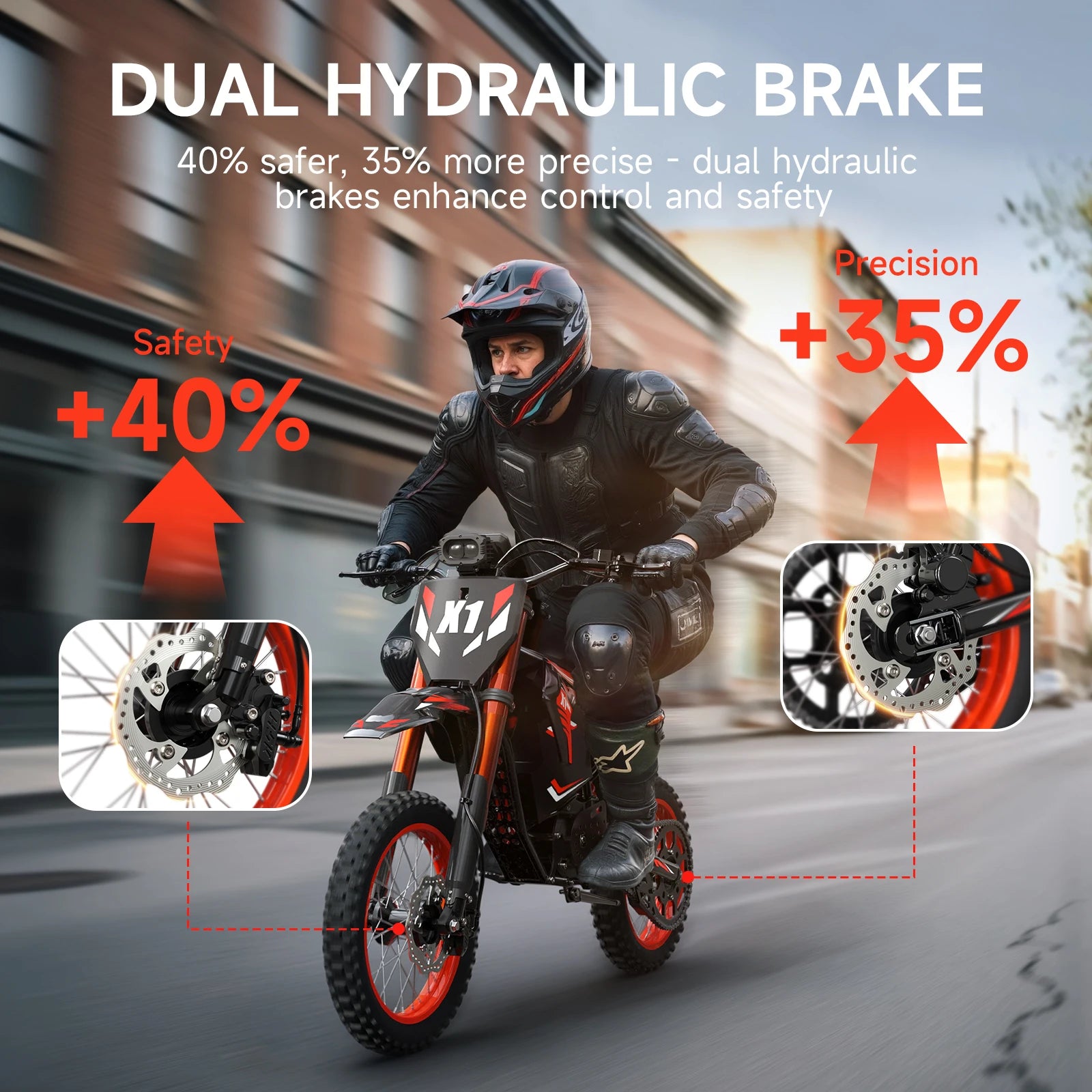 QRONGE X1 FREE SHIPING Spark Electric Dirt Bike for Teens Adults 4500W Peak Electric Motorcycle 60V 28.8Ah E-Dirt Bike 60 Mile Range E-Bike