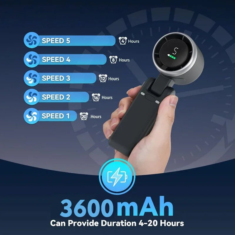 DailyNeeds™  3-in-1 Fan, 5-speed, 3600mAh 36v Rechargeable Lithium Battery, USB Fast Charging